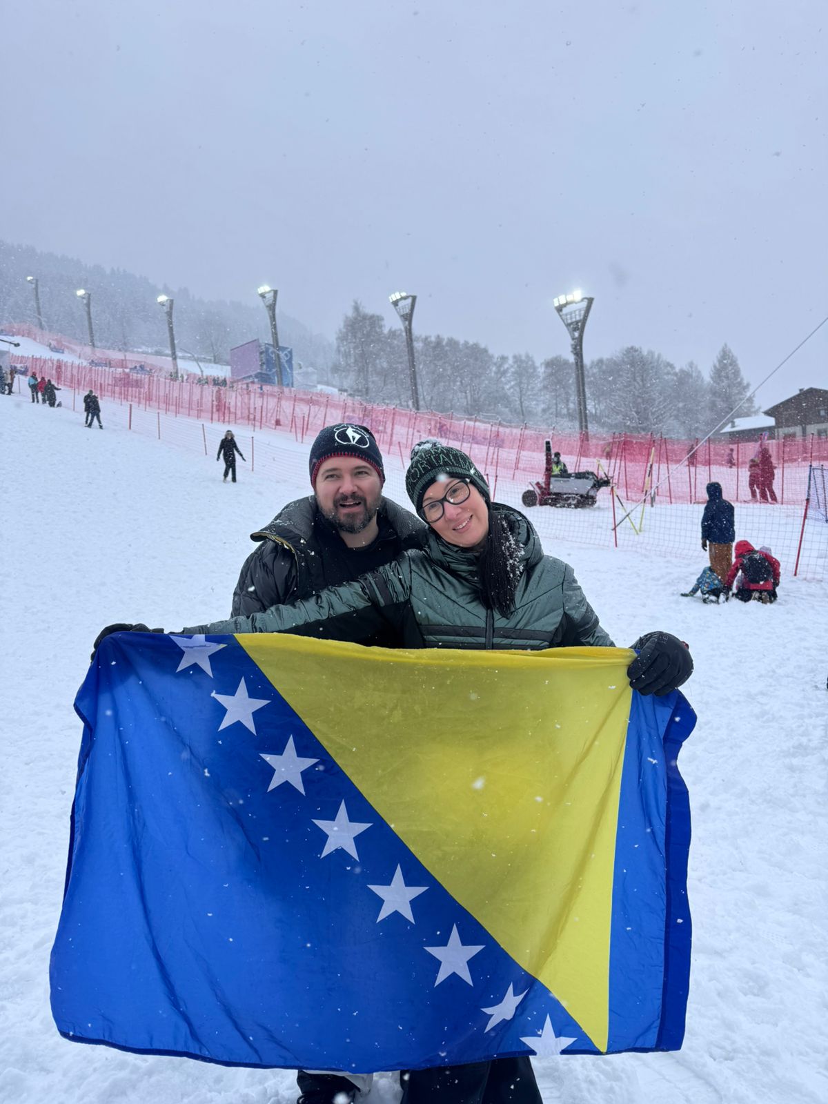 Winter Olympics slalom action
